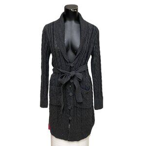 NEW Romeo & Juliet Couture Charcoal Gray Long Cardigan Sweater Size Small